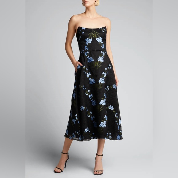 Lela Rose Black and Blue Floral Dress - Picture 2 of 6